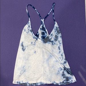 Blue tie dye tank pacsun